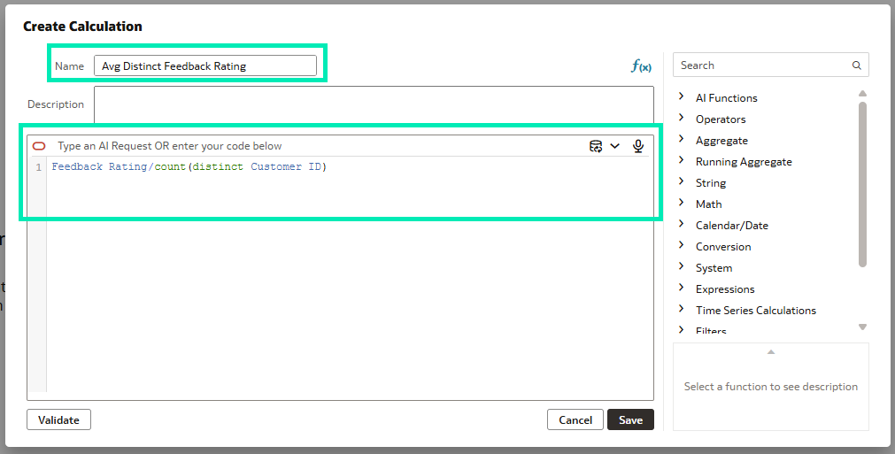 Create Calculation