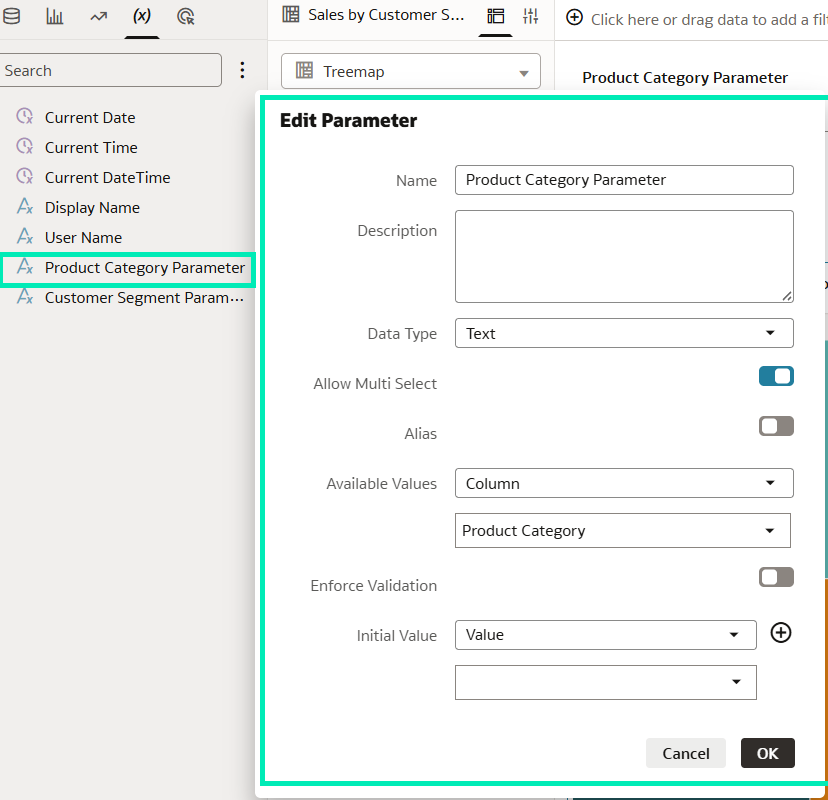 Create Parameters configuration