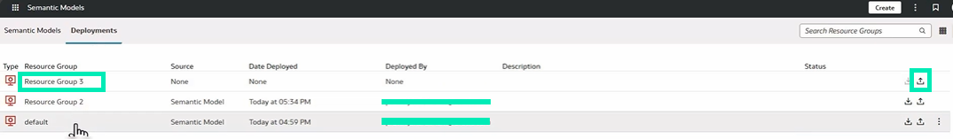 Deployments tab inside Semantic Models