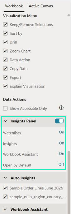 Figure 20: Insights Panel section