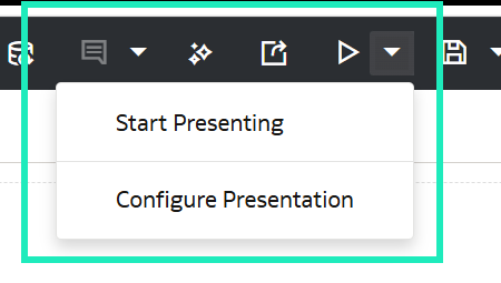 Figure 37: Preview menu options: Start Presenting and Configure Presentation